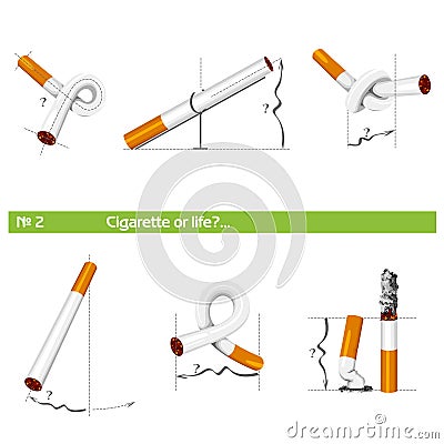 Set cigarette or life â„–2 Vector Illustration